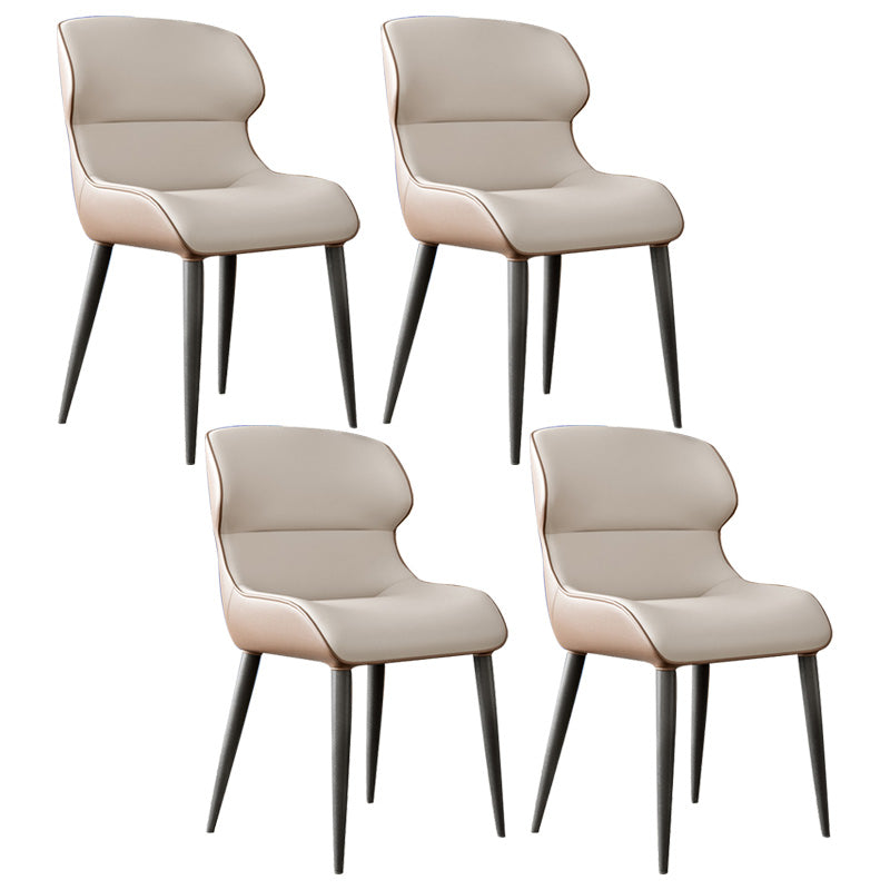 Chaise d'appoint en métal de style scandinave, chaise Parsons à oreilles pour salle à manger