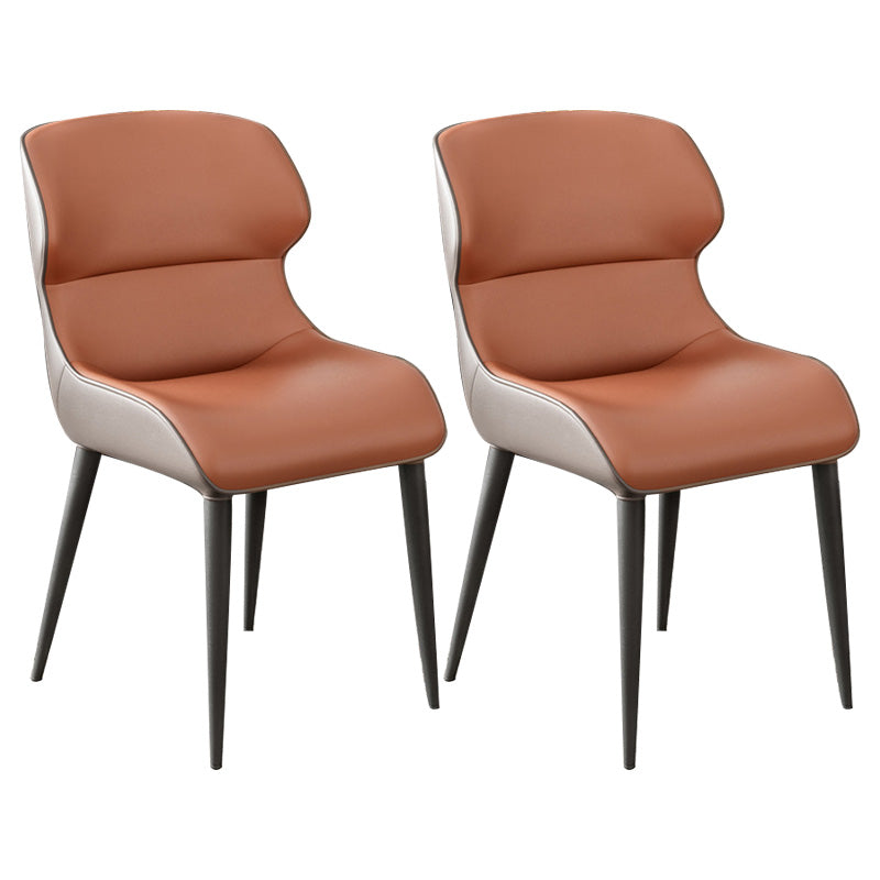 Chaise d'appoint en métal de style scandinave, chaise Parsons à oreilles pour salle à manger