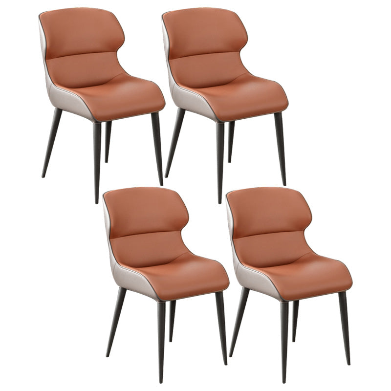 Chaise d'appoint en métal de style scandinave, chaise Parsons à oreilles pour salle à manger