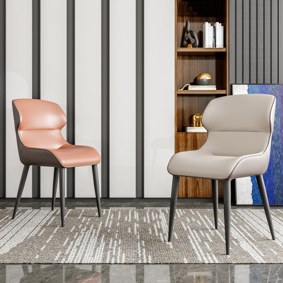 Chaise d'appoint en métal de style scandinave, chaise Parsons à oreilles pour salle à manger