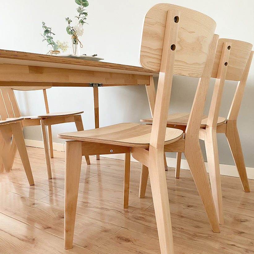 Minimalist Open Back Kitchen Dining Side Chair Solid Wood Dining Side Chair