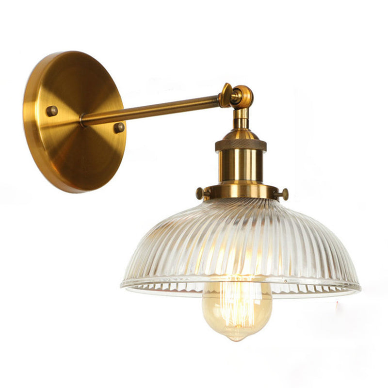 Illuminazione da parete geometrica vetro in stile industriale 1 luce sconce in ottone