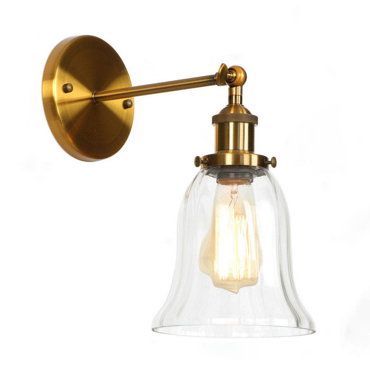 Illuminazione da parete geometrica vetro in stile industriale 1 luce sconce in ottone