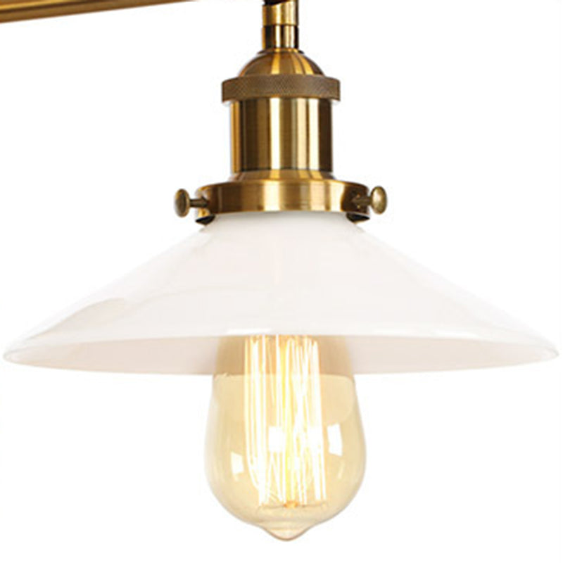 Illuminazione da parete geometrica vetro in stile industriale 1 luce sconce in ottone