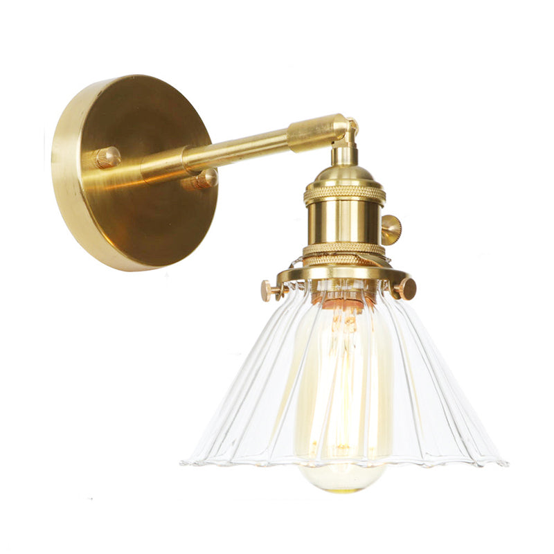 Goemetric Shade Wall Lighting Industrial Style Glass 1 Light Sconce Light