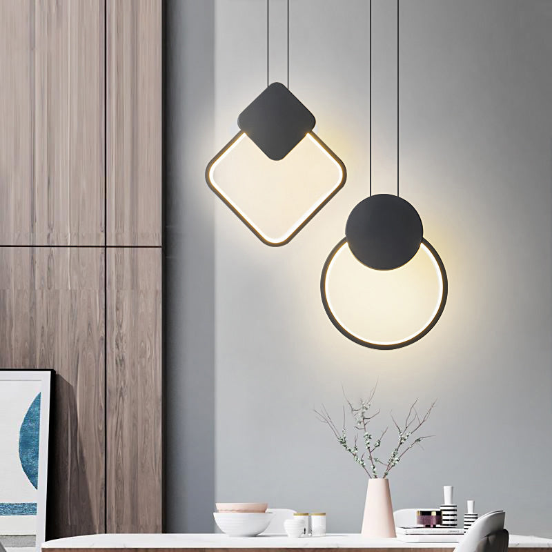 Geometric Suspended Lighting Fixture Modern Pendant Lighting for Dining Room