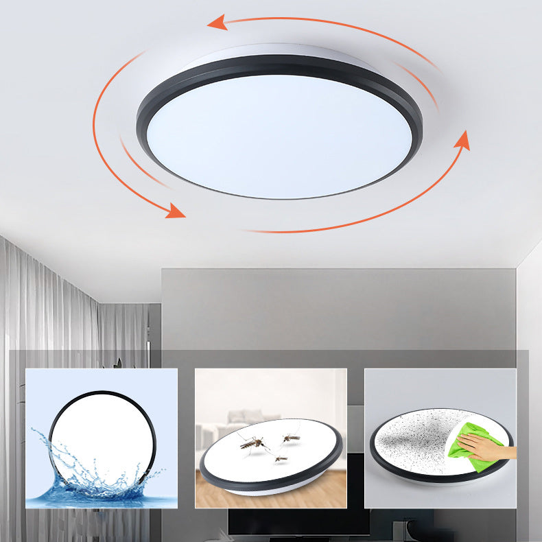 Lampada da soffitto a incasso rotonda di plastica di stile moderno 1-Light