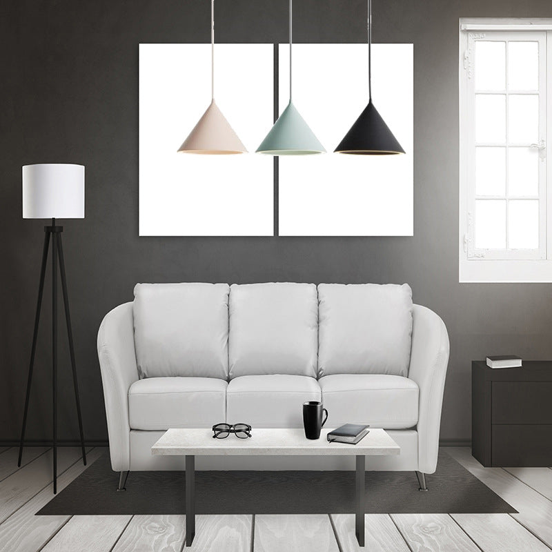 Pendante à cône Lights moderne lampe suspendue en métal 3 pendentif léger en plusieurs couleurs