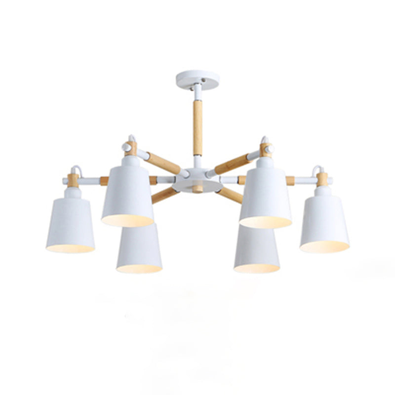 Cônes 6-LIGHTES ARRILLES PROSIBLES MODERNE MODEL METAL Metal Chandelier Lighting
