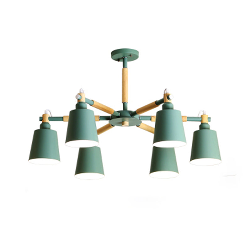 Cônes 6-LIGHTES ARRILLES PROSIBLES MODERNE MODEL METAL Metal Chandelier Lighting