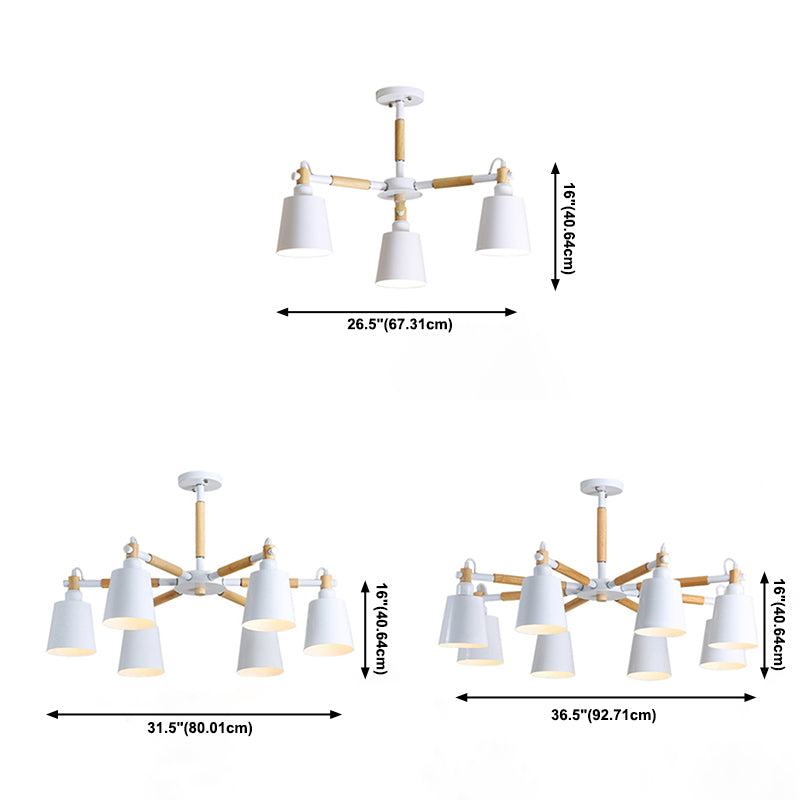 Cônes 6-LIGHTES ARRILLES PROSIBLES MODERNE MODEL METAL Metal Chandelier Lighting