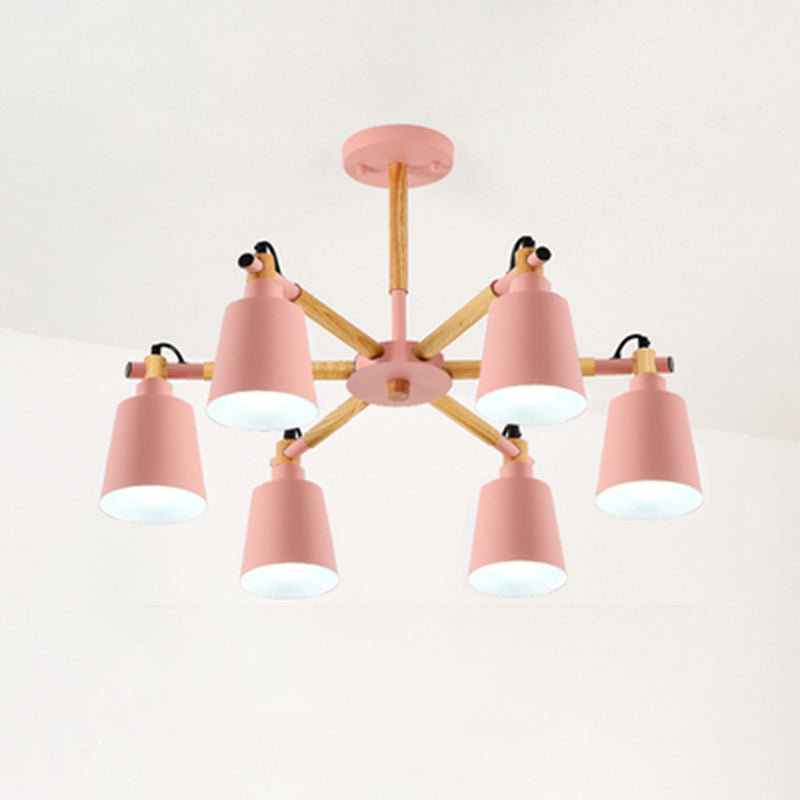 Cônes 6-LIGHTES ARRILLES PROSIBLES MODERNE MODEL METAL Metal Chandelier Lighting