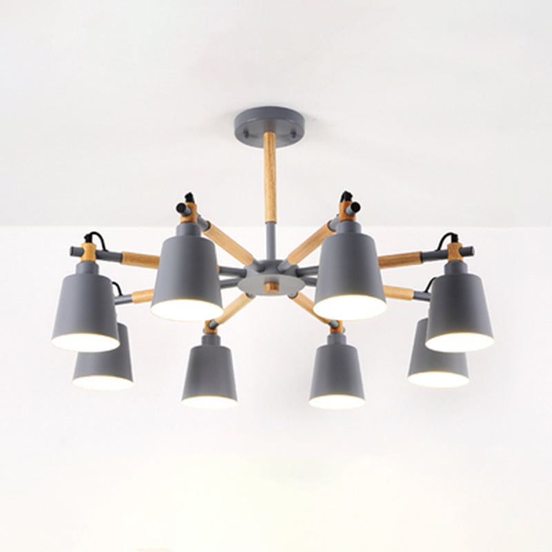Cônes 6-LIGHTES ARRILLES PROSIBLES MODERNE MODEL METAL Metal Chandelier Lighting