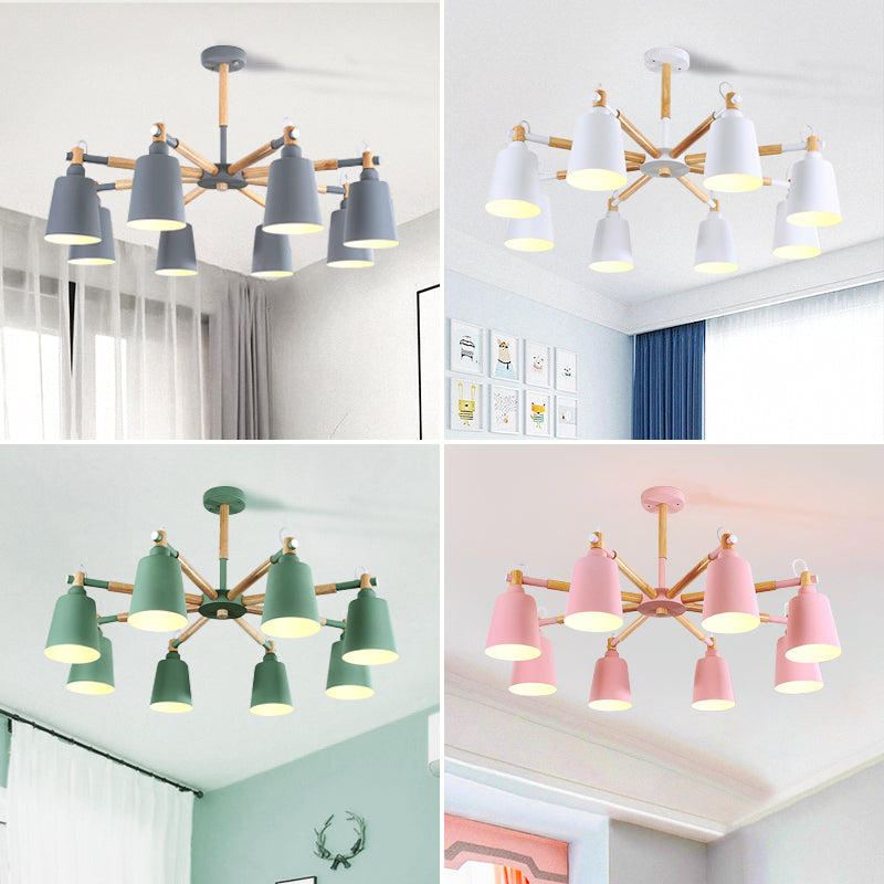 Cônes 6-LIGHTES ARRILLES PROSIBLES MODERNE MODEL METAL Metal Chandelier Lighting