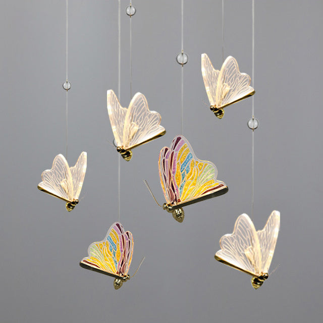 Schmetterling Multi -Lichter HABELEGENLEGENE LEGELPTEIL MODERN ACRYLISCHEN ACRYLISCHEN Pendellicht