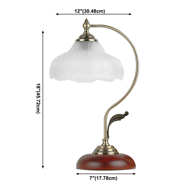 Flower Table Light Modern Nightstand Lamps Wood 1 Light Table Lamp in Gold