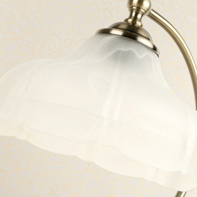 Flower Table Light Modern Nightstand Lamps Wood 1 Light Table Lamp in Gold