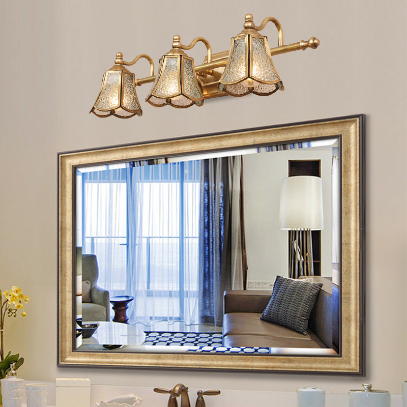 Multi-Lights einzigartige Schatten Wandleuchte moderne einfache Style Mirror Glaswandbeleuchtung in Messing