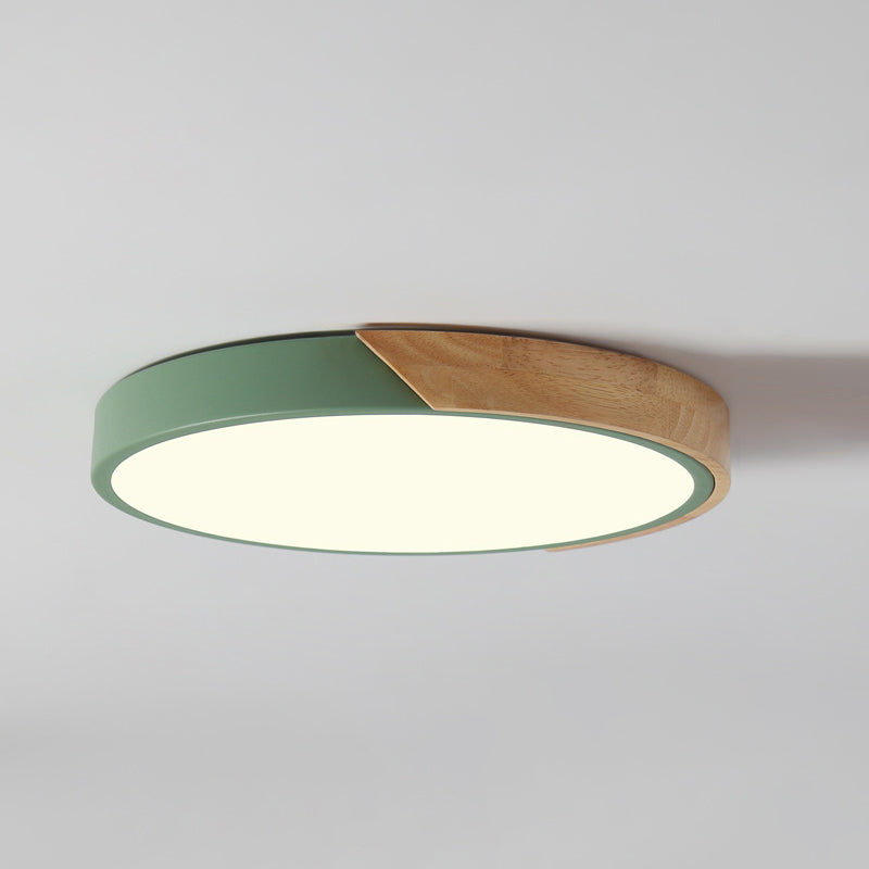 Plafonnier LED de style Macron avec cadre en métal et bois, plafonnier pour chambre d'enfant