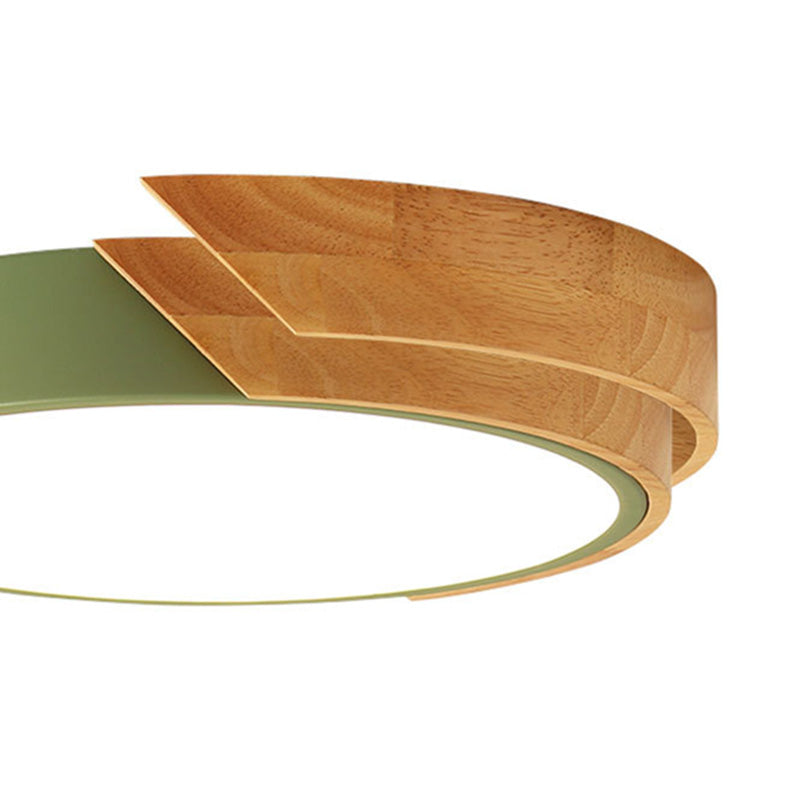 Plafonnier LED de style Macron avec cadre en métal et bois, plafonnier pour chambre d'enfant