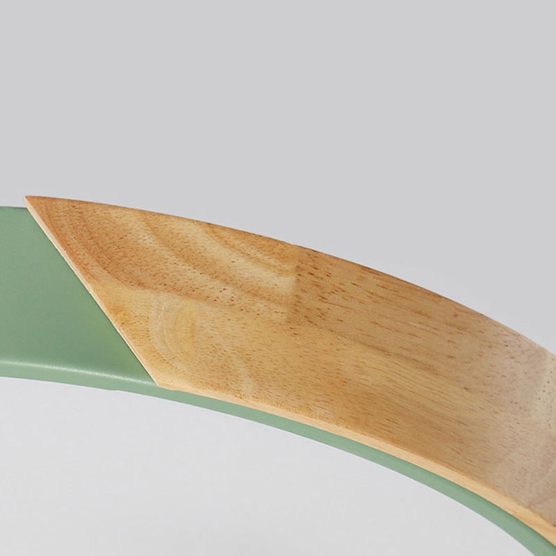 Plafonnier LED de style Macron avec cadre en métal et bois, plafonnier pour chambre d'enfant