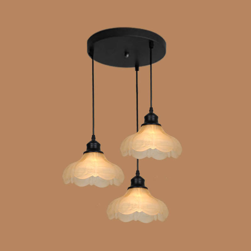 White Glass Hanging Lamps with Glossy Shade Industrial Suspension Pendant