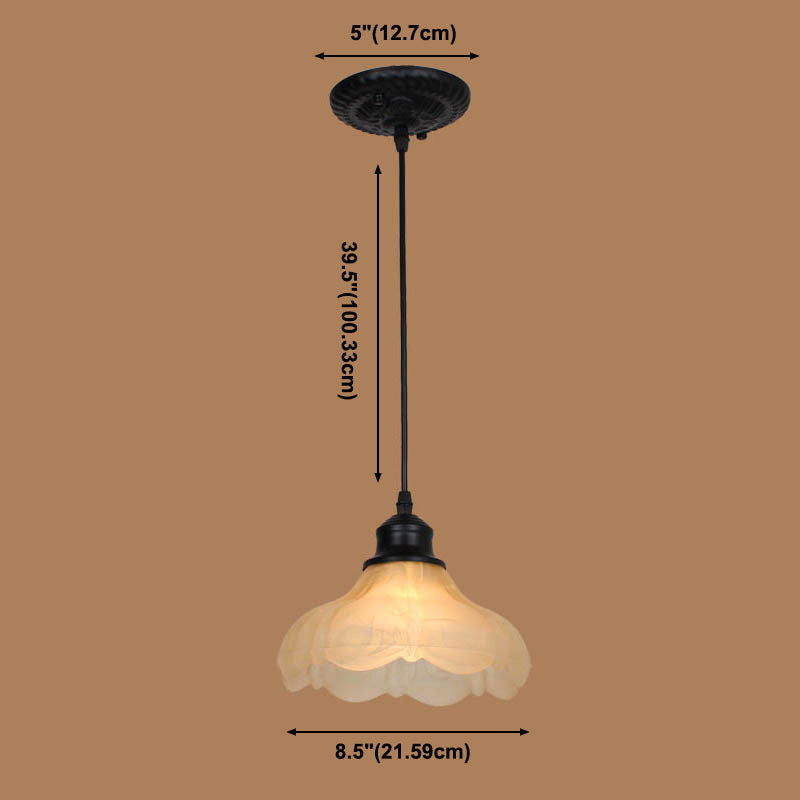 White Glass Hanging Lamps with Glossy Shade Industrial Suspension Pendant