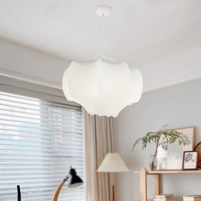 Stoff schattierte Suspension Pendelleuchte leichte nordische Style -Anhänger -Deckenleuchte in Weiß
