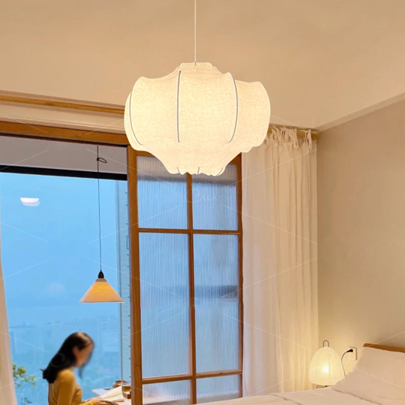 Stoff schattierte Suspension Pendelleuchte leichte nordische Style -Anhänger -Deckenleuchte in Weiß