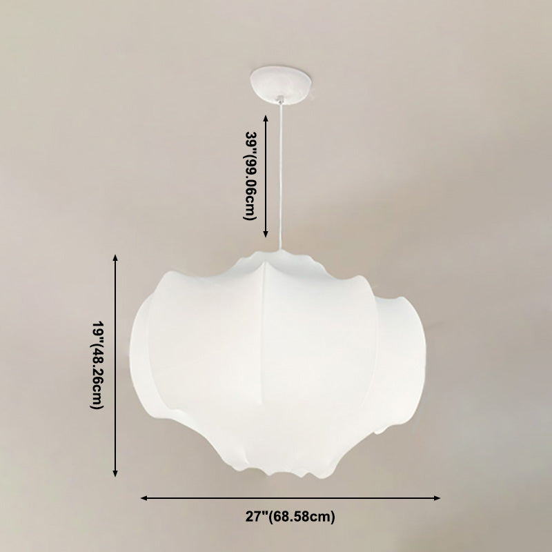 Stoff schattierte Suspension Pendelleuchte leichte nordische Style -Anhänger -Deckenleuchte in Weiß