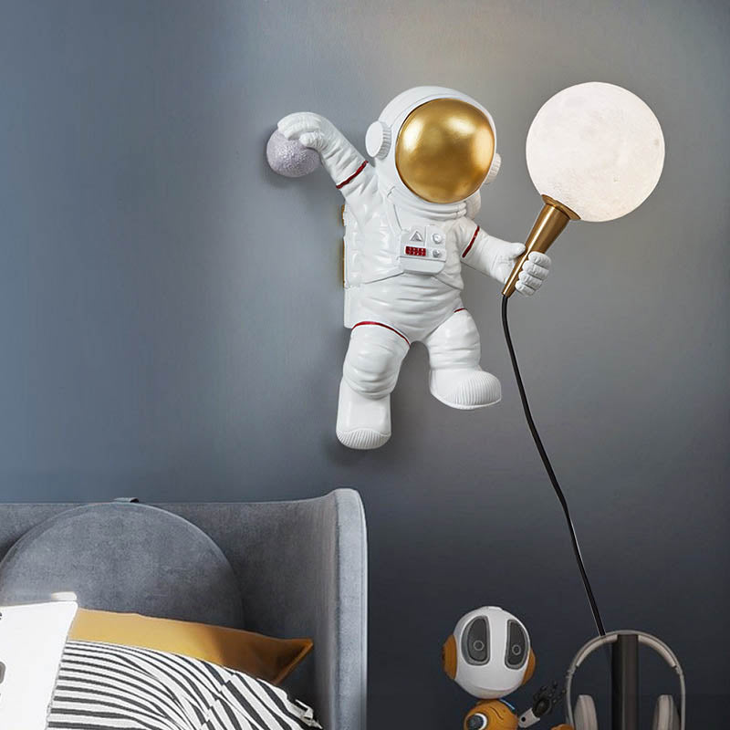 Astronauts Wall Sconce Modern One Bulb Flush Mount Wall Sconce for Child Room
