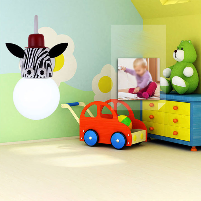 Lámpara de pared de bombilla de plumas de plancha de hierro animal para espacio para niños