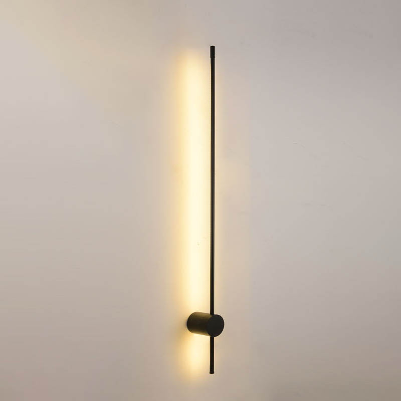 Schwarze lineare Wandlampe Aluminium Einfaches Design einfach