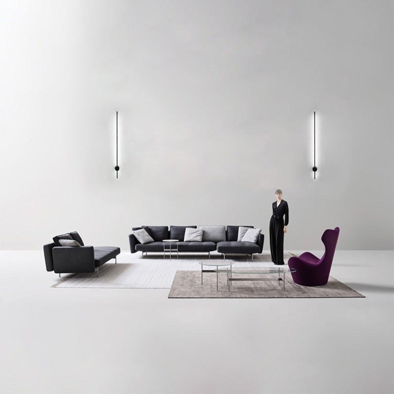 Schwarze lineare Wandlampe Aluminium Einfaches Design einfach