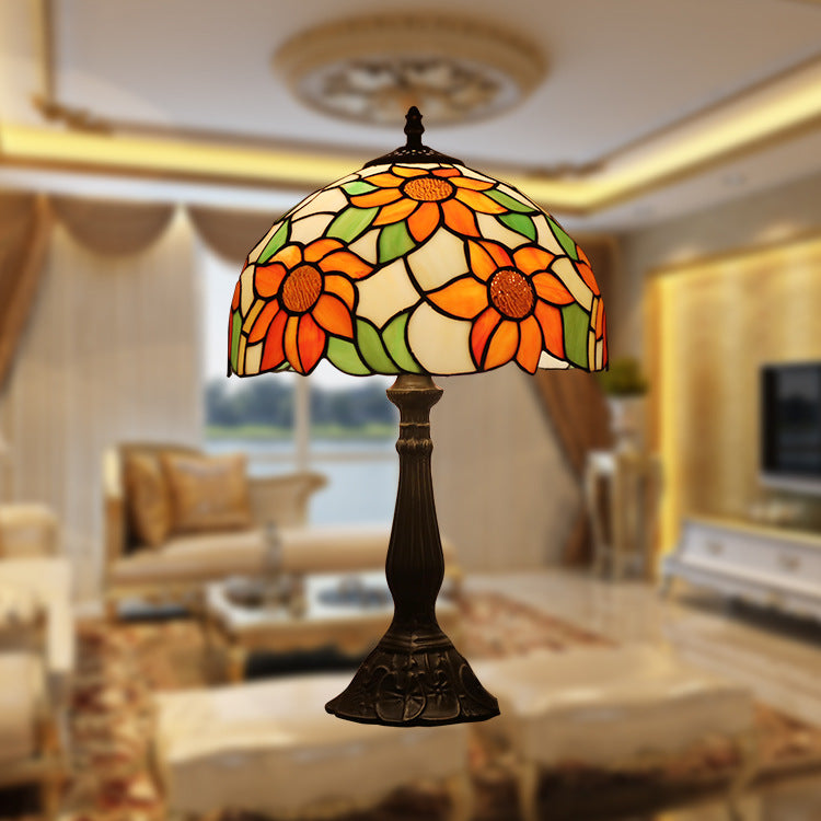 Schüssel Nachttisch Lampe Single-Bulb Buntglas Tiffany Tisch leichte Ideen für das Restaurant