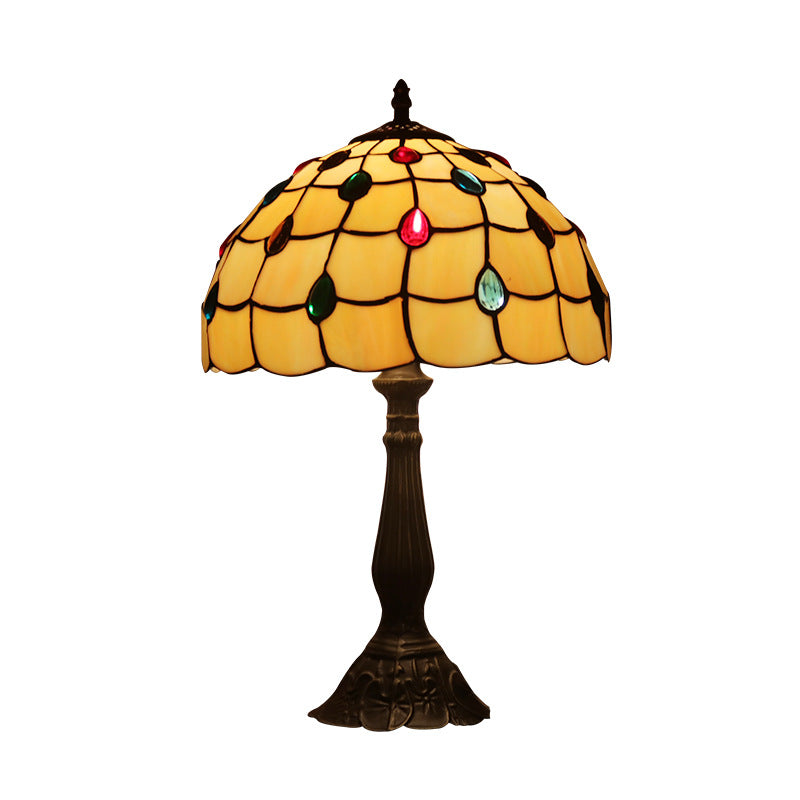Schüssel Nachttisch Lampe Single-Bulb Buntglas Tiffany Tisch leichte Ideen für das Restaurant