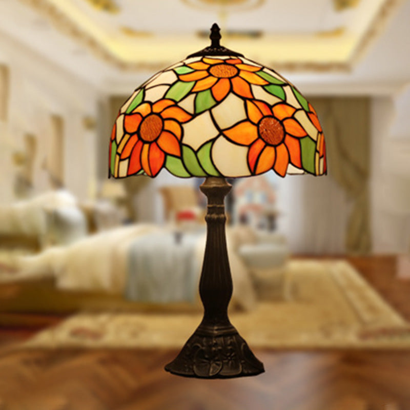Schüssel Nachttisch Lampe Single-Bulb Buntglas Tiffany Tisch leichte Ideen für das Restaurant