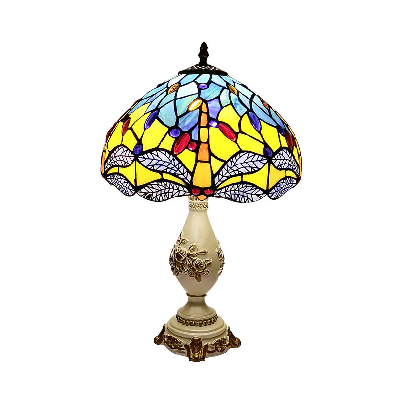 Schüssel Nachttisch Lampe Single-Bulb Buntglas Tiffany Tisch leichte Ideen für das Restaurant