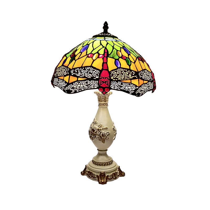 Schüssel Nachttisch Lampe Single-Bulb Buntglas Tiffany Tisch leichte Ideen für das Restaurant