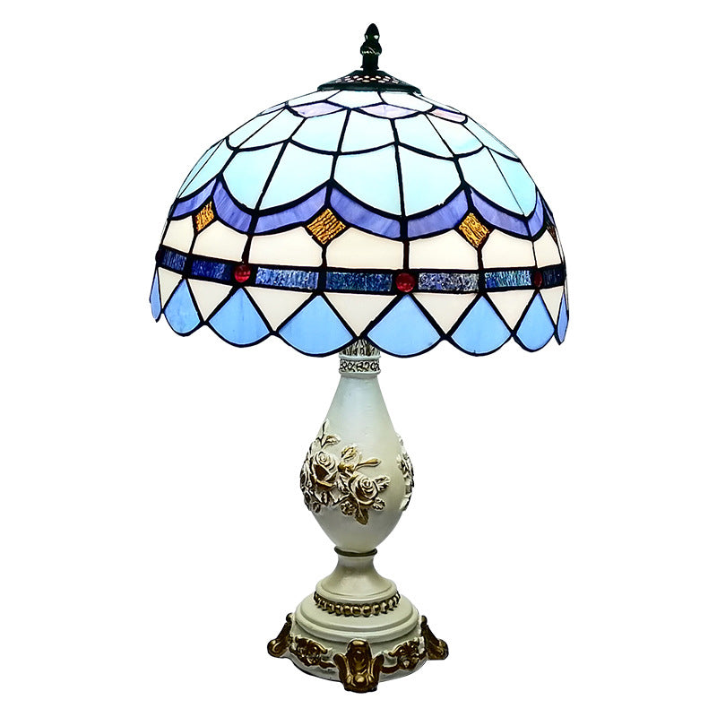 Schüssel Nachttisch Lampe Single-Bulb Buntglas Tiffany Tisch leichte Ideen für das Restaurant