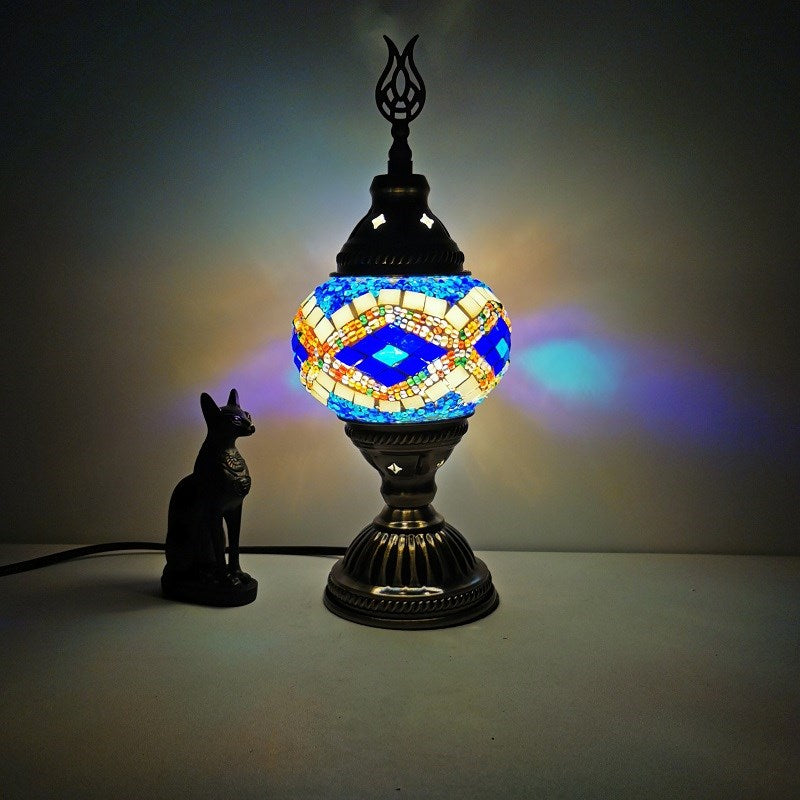1 la tête tachée de tête petite lampe de bureau du sud-est de l'Asie du Sud-Est lampe de table de nuit à chambre ovale