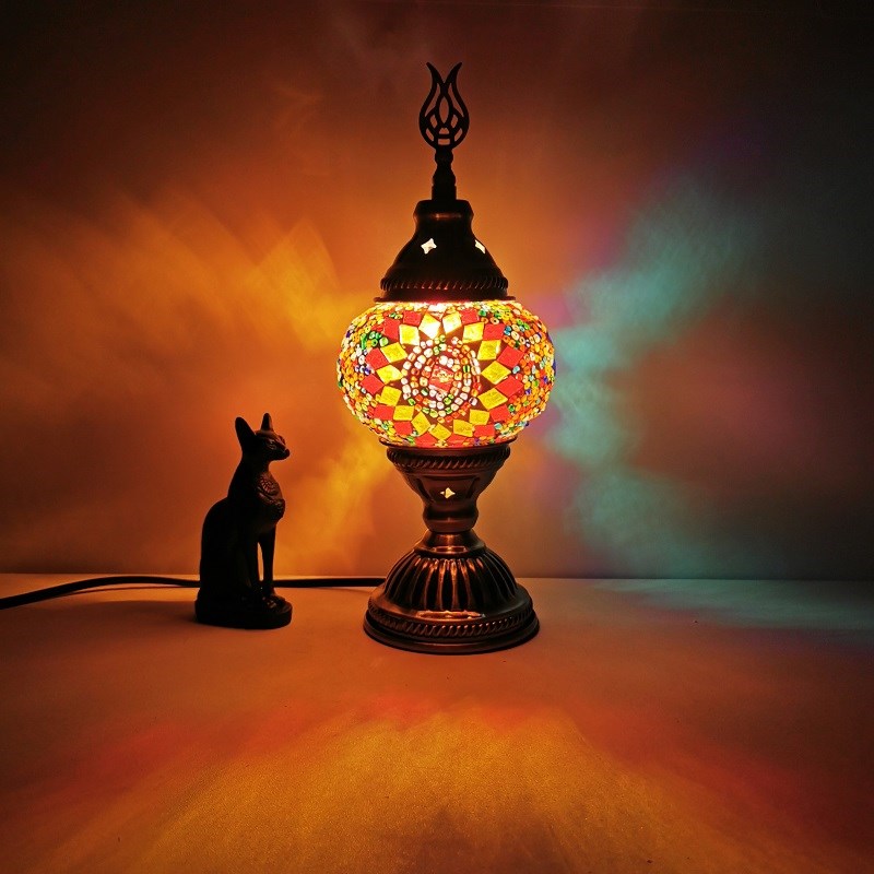 1 la tête tachée de tête petite lampe de bureau du sud-est de l'Asie du Sud-Est lampe de table de nuit à chambre ovale