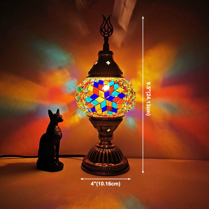 1 la tête tachée de tête petite lampe de bureau du sud-est de l'Asie du Sud-Est lampe de table de nuit à chambre ovale
