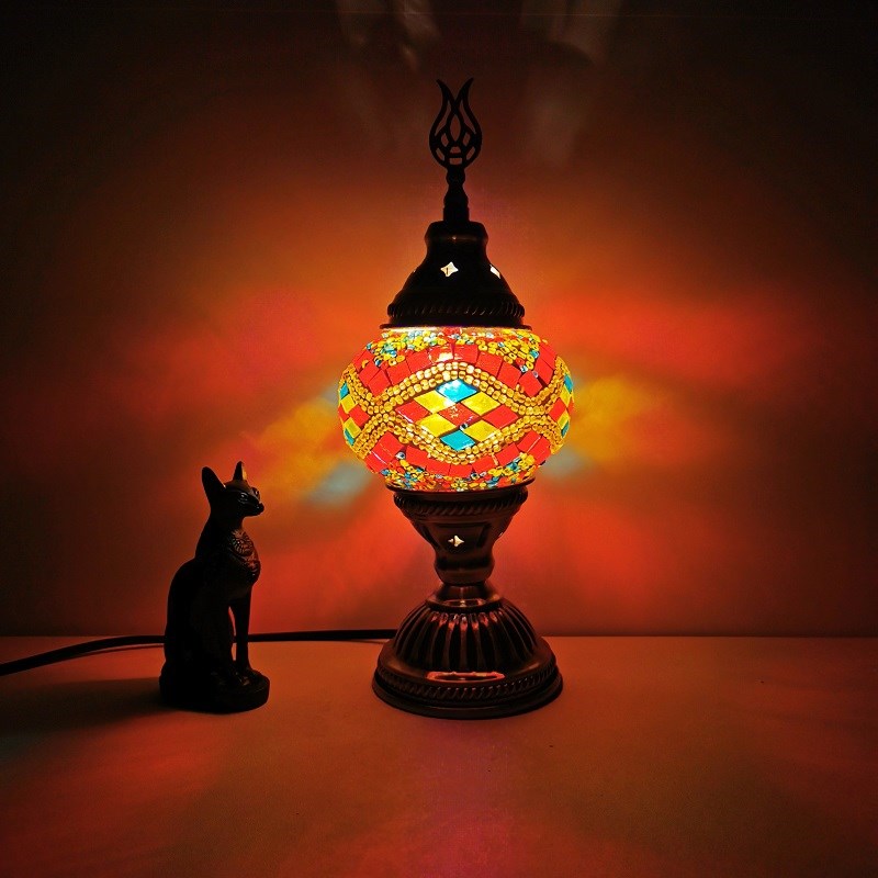 1 la tête tachée de tête petite lampe de bureau du sud-est de l'Asie du Sud-Est lampe de table de nuit à chambre ovale