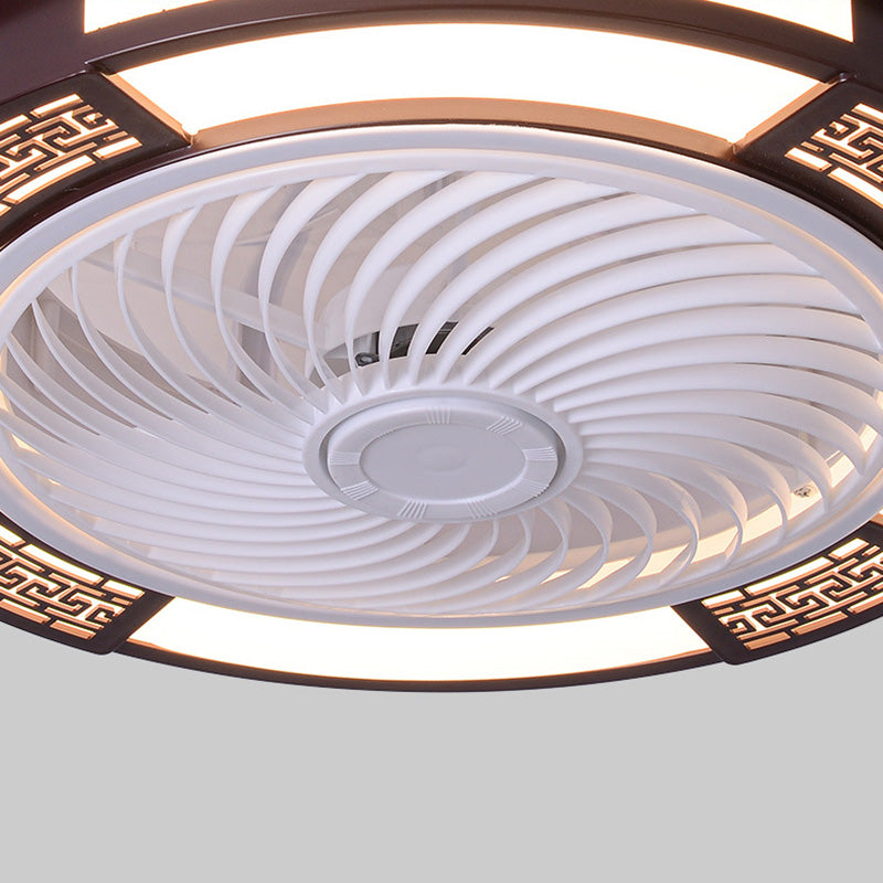Trommelförmige LED -Deckenlüftungslampe Moderne Metallic LED Semi Flush Leuchte