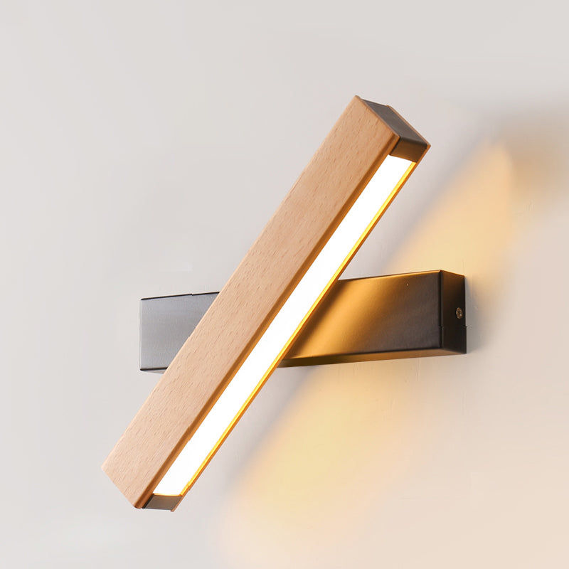 1 luce contemporanea montata a parete contemporanea in legno in legno a filo con la parete con monte
