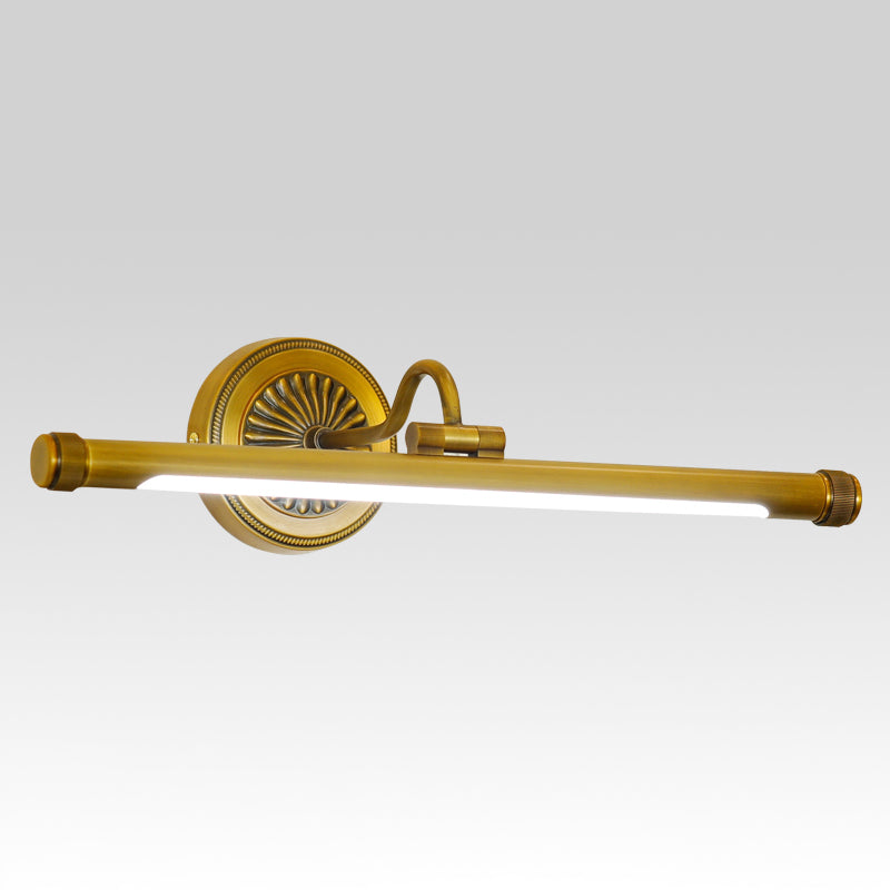 Luces de tocador de pared de luz LED de latón minimalista para el baño de baño de baño