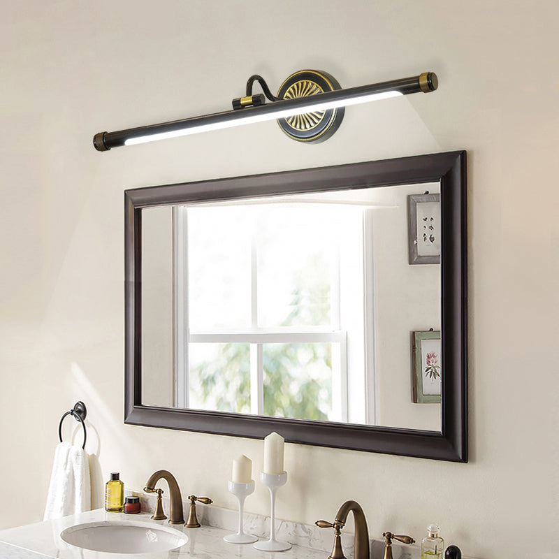 Luces de tocador de pared de luz LED de latón minimalista para el baño de baño de baño