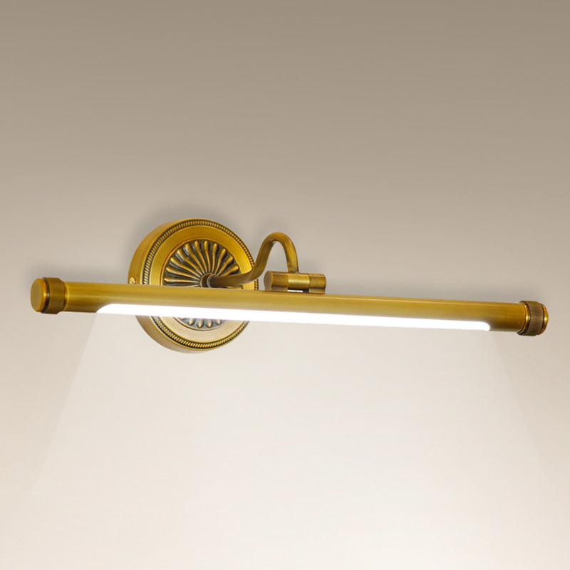 Luces de tocador de pared de luz LED de latón minimalista para el baño de baño de baño