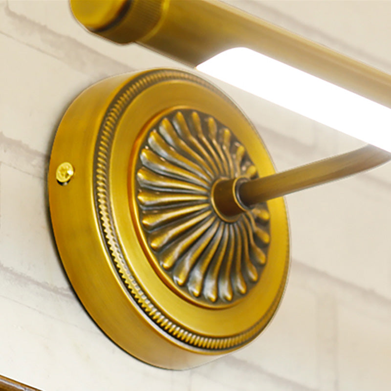 Luces de tocador de pared de luz LED de latón minimalista para el baño de baño de baño